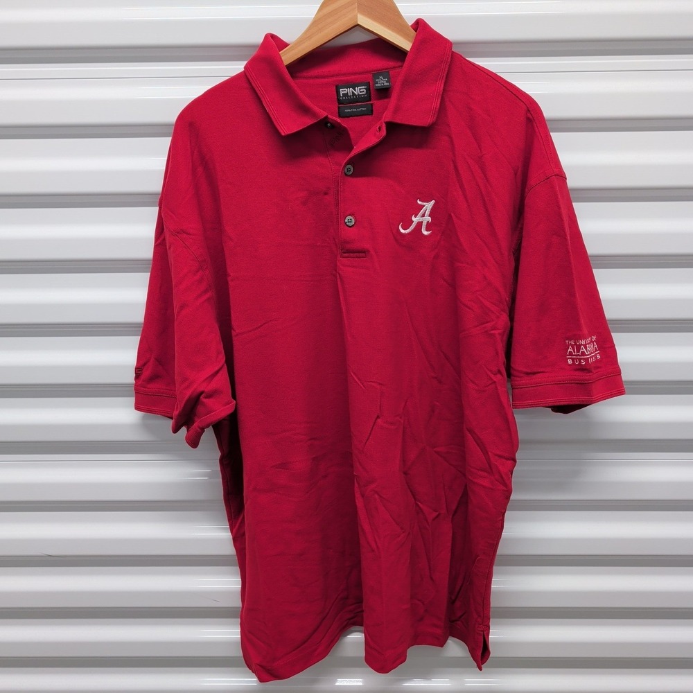 Ping Alabama Crimson Tide Polo Shirt Size XL Men Red Pima Cotton Business School — photo 2